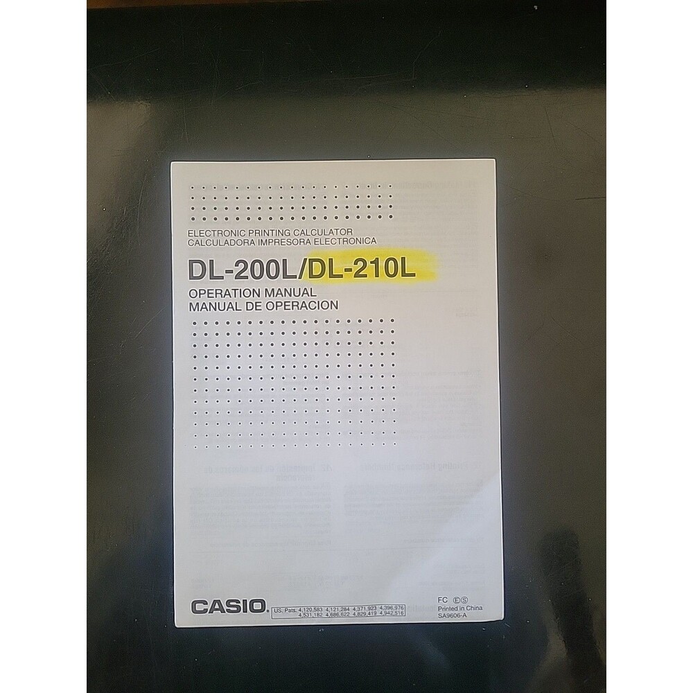 Casio DL-200L/ DL-210L Electronic Printing Calculator Original Owner Manual Vtg